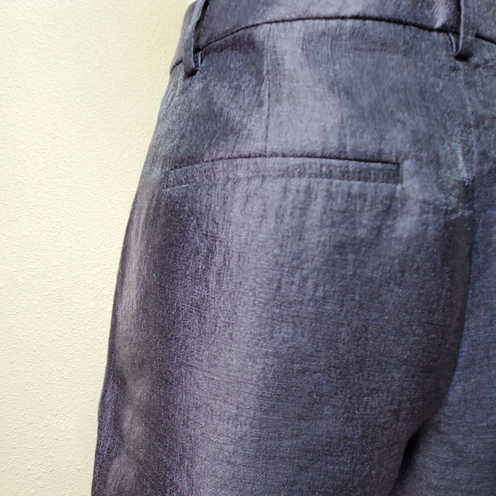 LOFT Metallic Gray Shorts Pleats Pockets Size 6 - Picture 6 of 8